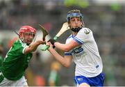 10 June 2018; Oisin Ó'Ceallaigh of Waterford in action against Michael Keane of Limerick during the Electric Ireland Munster GAA Hurling Minor Championship match between Limerick and Waterford at the Gaelic Grounds in Limerick. Photo by Eóin Noonan/Sportsfile