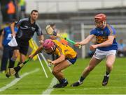 10 June 2018; Tony Butler of Clare in action against Sean Hayes of Tipperary during the Electric Ireland Munster GAA Hurling Minor Championship match between Tipperary and Clare at Semple Stadium in Thurles, Tipperary. Photo by Ray McManus/Sportsfile