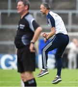 10 June 2018; Tipperary manager Tommy Dunne celebrates his side's second goal during the Electric Ireland Munster GAA Hurling Minor Championship match between Tipperary and Clare at Semple Stadium in Thurles, Tipperary. Photo by David Fitzgerald/Sportsfile