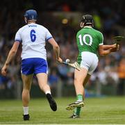 10 June 2018; Gearoid Hegarty of Limerick shoots to score his side's first goal of the game during the Munster GAA Hurling Senior Championship Round 4 match between Limerick and Waterford at the Gaelic Grounds in Limerick. Photo by Ramsey Cardy/Sportsfile