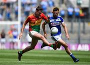 10 June 2018; Jordan Morrissey of Carlow in action against Colm Begley of Laois during the Leinster GAA Football Senior Championship Semi-Final match between Carlow and Laois at Croke Park in Dublin. Photo by Daire Brennan/Sportsfile