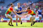 10 June 2018; Ross Munnelly of Laois in action against Diarmuid Walshe, left, and Chris Crowley of Carlow during the Leinster GAA Football Senior Championship Semi-Final match between Carlow and Laois at Croke Park in Dublin. Photo by Stephen McCarthy/Sportsfile