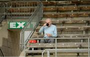 10 June 2018; Former Down player of the 1960's, PJ McIlroy, from Bryansford, Co. Down enjoying a cup of tea in the stands before the Ulster GAA Football Senior Championship Semi-Final match between Donegal and Down at St Tiernach's Park in Clones, Monaghan. Photo by Oliver McVeigh/Sportsfile