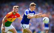 10 June 2018; Trevor Collins of Laois in action against Ciarán Moran of Carlow during the Leinster GAA Football Senior Championship Semi-Final match between Carlow and Laois at Croke Park in Dublin. Photo by Stephen McCarthy/Sportsfile