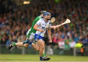 10 June 2018; Patrick Curran of Waterford in action against Declan Hannon of Limerick during the Munster GAA Hurling Senior Championship Round 4 match between Limerick and Waterford at the Gaelic Grounds in Limerick. Photo by Eóin Noonan/Sportsfile