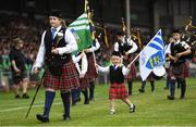 10 June 2018; Clodagh Purcell, age 4, of the CBS Pipe Band, during the pre-match parade ahead of the Munster GAA Hurling Senior Championship Round 4 match between Limerick and Waterford at the Gaelic Grounds in Limerick. Photo by Ramsey Cardy/Sportsfile