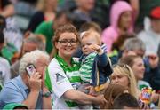 10 June 2018; Niamh Greene with her son Ruben from Pallasgreen, Co. Limerick during the Munster GAA Hurling Senior Championship Round 4 match between Limerick and Waterford at the Gaelic Grounds in Limerick. Photo by Eóin Noonan/Sportsfile