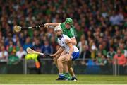 10 June 2018; Shane McNulty of Waterford in action against Shane Dowling of Limerick during the Munster GAA Hurling Senior Championship Round 4 match between Limerick and Waterford at the Gaelic Grounds in Limerick. Photo by Eóin Noonan/Sportsfile