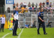 10 June 2018; Tippperary manager Michael Ryan, left, and Clare joint-manager Gerry O'Connor during the Munster GAA Hurling Senior Championship Round 4 match between Tipperary and Clare at Semple Stadium in Thurles, Tipperary. Photo by Ray McManus/Sportsfile