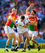 10 June 2018; Graham Brody of Laois in action against Darragh Foley, left, and Brendan Kavanagh of Carlow during the Leinster GAA Football Senior Championship Semi-Final match between Carlow and Laois at Croke Park in Dublin. Photo by Stephen McCarthy/Sportsfile