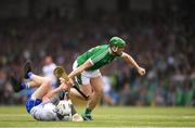 10 June 2018; Shane Dowling of Limerick is tackled by Shane McNulty of Waterford during the Munster GAA Hurling Senior Championship Round 4 match between Limerick and Waterford at the Gaelic Grounds in Limerick. Photo by Eóin Noonan/Sportsfile