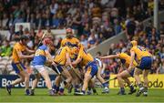 10 June 2018; Players from both Tipperary and Clare go in search of the sliothar during the Munster GAA Hurling Senior Championship Round 4 match between Tipperary and Clare at Semple Stadium in Thurles, Tipperary. Photo by Ray McManus/Sportsfile
