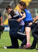 10 June 2018; Clare joint-manager Gerry O'Connor is congratulated by backroom staff following the Munster GAA Hurling Senior Championship Round 4 match between Tipperary and Clare at Semple Stadium in Thurles, Tipperary. Photo by David Fitzgerald/Sportsfile
