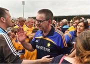 10 June 2018; Clare joint-manager Gerry O'Connor is congratulated by supporters following the Munster GAA Hurling Senior Championship Round 4 match between Tipperary and Clare at Semple Stadium in Thurles, Tipperary. Photo by David Fitzgerald/Sportsfile