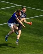 10 June 2018; Dublin goalkeeper Stephen Cluxton is tackled after the ball by James McGivney of Longford, for which McGivney was shown the red card by referee Maurice Deegan, during the Leinster GAA Football Senior Championship Semi-Final match between Dublin and Longford at Croke Park in Dublin. Photo by Piaras Ó Mídheach/Sportsfile