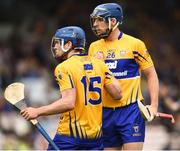 10 June 2018; Shane O'Donnell, left, and Darragh Corry of Clare celebrate a late point during the Munster GAA Hurling Senior Championship Round 4 match between Tipperary and Clare at Semple Stadium in Thurles, Tipperary. Photo by David Fitzgerald/Sportsfile