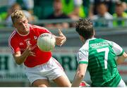 10 June 2018; Gerard McSorley of Louth in action against Patrick Begley of London during the GAA Football All-Ireland Senior Championship Round 1 match between London and Louth at McGovern Park in Ruislip, London. Photo by Matt Impey/Sportsfile