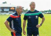 10 June 2018; Managers Pete McGrath of Louth, left, and Ciaran Deely of London after the GAA Football All-Ireland Senior Championship Round 1 match between London and Louth at McGovern Park in Ruislip, London. Photo by Matt Impey/Sportsfile