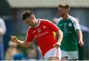 10 June 2018; Ronan Holcroft of Louth celebrates after scoring his side's first goal during the GAA Football All-Ireland Senior Championship Round 1 match between London and Louth at McGovern Park in Ruislip, London. Photo by Matt Impey/Sportsfile