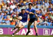 10 June 2018; Donal McElligott of Longford in action against Michael Darragh MacAuley of Dublin during the Leinster GAA Football Senior Championship Semi-Final match between Dublin and Longford at Croke Park in Dublin. Photo by Daire Brennan/Sportsfile