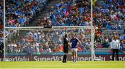 10 June 2018; James McGivney of Longford receives a red card from referee Maurice Deegan during the Leinster GAA Football Senior Championship Semi-Final match between Dublin and Longford at Croke Park in Dublin. Photo by Daire Brennan/Sportsfile