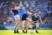 10 June 2018; Paddy Andrews of Dublin in action against Diarmuid Masterson, left, and Patrick Fox of Longford during the Leinster GAA Football Senior Championship Semi-Final match between Dublin and Longford at Croke Park in Dublin. Photo by Stephen McCarthy/Sportsfile