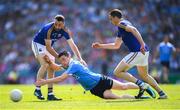 10 June 2018; Paddy Andrews of Dublin in action against Diarmuid Masterson, left, and Darren Gallagher of Longford during the Leinster GAA Football Senior Championship Semi-Final match between Dublin and Longford at Croke Park in Dublin. Photo by Stephen McCarthy/Sportsfile