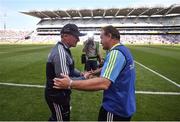 10 June 2018; Dublin manager Jim Gavin and Longford manager Denis Connerton shake hands following the Leinster GAA Football Senior Championship Semi-Final match between Dublin and Longford at Croke Park in Dublin. Photo by Stephen McCarthy/Sportsfile