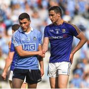 10 June 2018; Colm Basquel of Dublin shakes hands with Darren Gallagher of Longford after the Leinster GAA Football Senior Championship Semi-Final match between Dublin and Longford at Croke Park in Dublin. Photo by Daire Brennan/Sportsfile