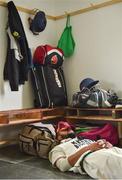 10 June 2018; Usman Khan of County Kerry rests in the club house during the All Rounder Munster Premier Division match between County Kerry and Cork Harlequins at the Oyster Oval, Tralee, Co Kerry. Photo by Seb Daly/Sportsfile