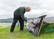 10 June 2018; Mick Jones, from Killorglin, Kerry, tends to the scoreboard during the All Rounder Munster Premier Division match between County Kerry and Cork Harlequins at the Oyster Oval, Tralee, Co Kerry. Photo by Seb Daly/Sportsfile