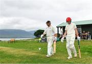 10 June 2018; Ted Williamson, left, and Matthew Brewster, of Cork Harlequin makes their way to the wicket during the All Rounder Munster Premier Division match between County Kerry and Cork Harlequins at the Oyster Oval, Tralee, Co Kerry. Photo by Seb Daly/Sportsfile