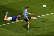 10 June 2018; Dean Rock of Dublin scores a point as Darren Gallagher of Longford looks on during the Leinster GAA Football Senior Championship Semi-Final match between Dublin and Longford at Croke Park in Dublin. Photo by Piaras Ó Mídheach/Sportsfile