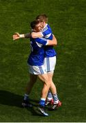 10 June 2018; Colm Begley of Laois, left, celebrates with team-mate Mark Timmons after the Leinster GAA Football Senior Championship Semi-Final match between Carlow and Laois at Croke Park in Dublin. Photo by Piaras Ó Mídheach/Sportsfile