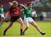 9 June 2018;Joanne Doonan of Fermanagh in action against Roisin Torney of Down during the TG4 Ulster Ladies IFC semi-final match between Down and Fermanagh at Healy Park in Omagh, County Tyrone. Photo by Oliver McVeigh/Sportsfile