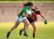 9 June 2018; Joanne Doonan of Fermanagh in action against Roisin Torney of Down during the TG4 Ulster Ladies IFC semi-final match between Down and Fermanagh at Healy Park in Omagh, County Tyrone. Photo by Oliver McVeigh/Sportsfile