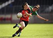 9 June 2018; Jess Foy of Down in action against Courtney Murphy of Fermanagh during the TG4 Ulster Ladies IFC semi-final match between Down and Fermanagh at Healy Park in Omagh, County Tyrone. Photo by Oliver McVeigh/Sportsfile