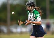 10 June 2018; Isabelle Kelegan of Shamrock, in action against Abbeyknockmoy, during the Division 1 Camogie shield final between Abbeyknockmoy, Co Galway and Shamrock, Co Galway, at the John West Féile na nGael national competition which took place this weekend across Connacht, Westmeath and Longford. This is the third year that the Féile na nGael and Féile Peile na nÓg have been sponsored by John West, one of the world’s leading suppliers of fish. The competition gives up-and-coming GAA superstars the chance to participate and play in their respective Féile tournament, at a level which suits their age, skills and strengths. Photo by Matt Browne/Sportsfile