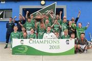 10 June 2018; Kacper Woloczko captain of Emeralds Co Kilkenny, lifts the trophy after the Division 3 Hurling final, at the John West Féile na nGael national competition which took place this weekend across Connacht, Westmeath and Longford. This is the third year that the Féile na nGael and Féile Peile na nÓg have been sponsored by John West, one of the world’s leading suppliers of fish. The competition gives up-and-coming GAA superstars the chance to participate and play in their respective Féile tournament, at a level which suits their age, skills and strengths. Photo by Matt Browne/Sportsfile