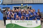 10 June 2018; Eyrecourt, Co Galway celebrate after the  Division 2 Camogie shield final, at the John West Féile na nGael national competition which took place this weekend across Connacht, Westmeath and Longford. This is the third year that the Féile na nGael and Féile Peile na nÓg have been sponsored by John West, one of the world’s leading suppliers of fish. The competition gives up-and-coming GAA superstars the chance to participate and play in their respective Féile tournament, at a level which suits their age, skills and strengths. Photo by Matt Browne/Sportsfile