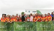 10 June 2018; Ella Henderson captain of The Harps, Co Laois with the trophy after the Division 3 Camogie final, at the John West Féile na nGael national competition which took place this weekend across Connacht, Westmeath and Longford. This is the third year that the Féile na nGael and Féile Peile na nÓg have been sponsored by John West, one of the world’s leading suppliers of fish. The competition gives up-and-coming GAA superstars the chance to participate and play in their respective Féile tournament, at a level which suits their age, skills and strengths. Photo by Matt Browne/Sportsfile