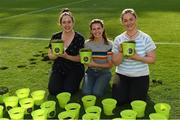 10 June 2018; Volunteers from the GAA Museum and the Croke Park Community team taking up sections of the Croke Park pitch following the Leinster GAA Football Championship Semi-Finals on Sunday 10th June. These unique potted pieces of Croke Park are now on sale for €10 in the GAA Museum gift shop for a limited period. All profits from the sale of these pots will go to the Official GAA Charities for 2018 – Mayo Roscommon Hospice Foundation, Cavan Monaghan Palliative Care, Kerry Hospice Foundation, Jack and Jill Children’s Foundation and Concern. Pictured are from left, Niamh Toolan, from Glasnevin, Gemma Sexton, from Castleknock, and Lauren Burke, from Glasnevin. Croke Park, Dublin. Photo by Piaras Ó Mídheach/Sportsfile