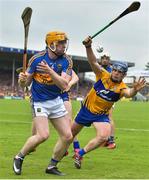 10 June 2018; Donagh Maher of Tipperary in action against Podge Collins of Clare during the Munster GAA Hurling Senior Championship Round 4 match between Tipperary and Clare at Semple Stadium in Thurles, Tipperary. Photo by David Fitzgerald/Sportsfile