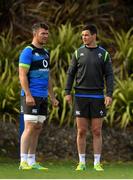 12 June 2018; Peter O'Mahony, left, in conversation with Jonathan Sexton during Ireland rugby squad training at St Kevin's College in Melbourne, Australia. Photo by Brendan Moran/Sportsfile