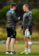 12 June 2018; Keith Earls with team physio Colm Fuller during Ireland rugby squad training at St Kevin's College in Melbourne, Australia. Photo by Brendan Moran/Sportsfile