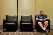 12 June 2018; Tadhg Furlong poses for a portrait during an Ireland rugby press conference in Melbourne, Australia. Photo by Brendan Moran/Sportsfile