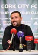 12 June 2018; Damien Delaney speaking during a Cork City press conference at Cork Airport Hotel in Cork. Photo by Sam Barnes/Sportsfile