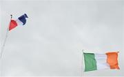 12 June 2018; Ireland and France flags fly above the City Calling Stadium prior to the College & Universities Football League match between Ireland and France at the City Calling Stadium in Longford. Photo by Eóin Noonan/Sportsfile