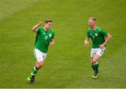 12 June 2018; Georgie Poynton of Ireland celebrates after scoring his side's first goal of the game during the College & Universities Football League match between Ireland and France at the City Calling Stadium in Longford. Photo by Eóin Noonan/Sportsfile