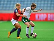 12 June 2018; Karen Duggan of Republic of Ireland in action against Lisa-Marie Utland of Norway during the FIFA 2019 Women's World Cup Qualifier match between Norway and Republic of Ireland at the SR-Bank Arena in Stavanger, Norway. Photo by Seb Daly/Sportsfile